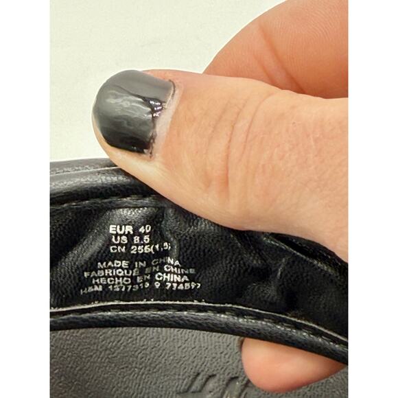 H&M Black Faux Leather Braided Hook & Loop Chunky Gladiator Sandals Women's 8.5 - Picture 3 of 7